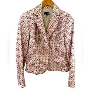 Vintage Retro Geometric Printed Blazer